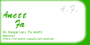 anett fa business card